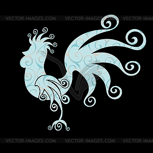 Cock Vintage fabulous silhouette pattern bird - vector EPS clipart