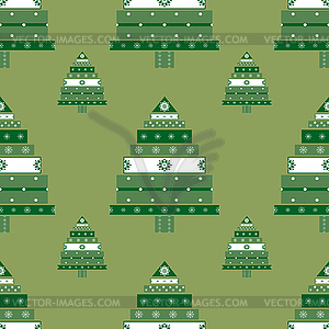 Christmas tree gifts seamless pattern - vector clipart