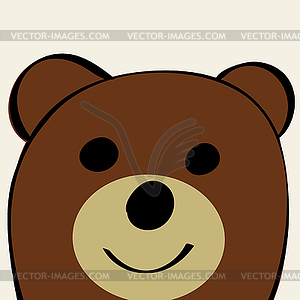 Bear Funny cartoon animal toy - vector clipart