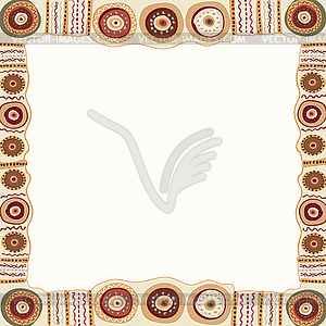 Ethnic hand painted square frame - vector clip art