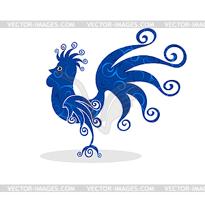 Cock Vintage fabulous silhouette pattern bird - vector clipart