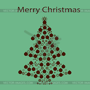 Christmas tree ball card background - vector clipart