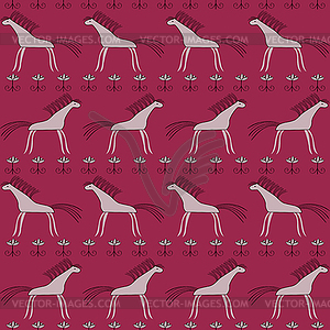 Horse seamless pattern - vector clipart