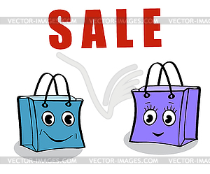 Funny love gift box package sale - vector clip art