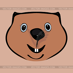 Happy Groundhog Day funny cute head - vector clipart