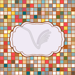 Mosaic frame place for text invitation - vector clip art