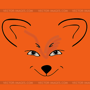 Fox red head animal Sly eyes - vector clip art