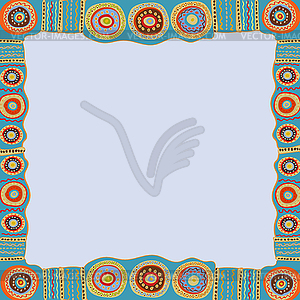 Ethnic hand painted square frame - vector image