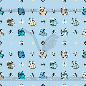 Owl seamless pattern - vector clip art