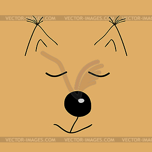 Squirrel sleep cute head cartoon - vector clip art