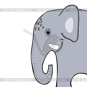 Elephant cute funny cartoon head - vector clipart