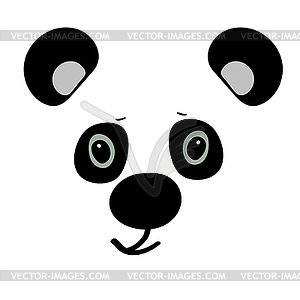 Panda cute funny cartoon head - vector image