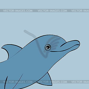 Силуэт морского дельфина - векторная графика