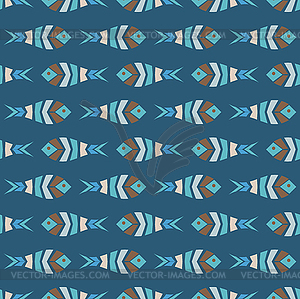 Flock of fish mosaic seamless pattern - vector image