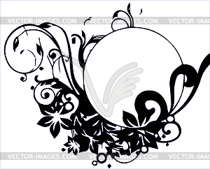 Floral decorative motif with regular circle in - vector image