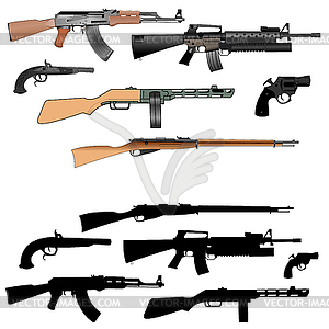 Guns set - vector image