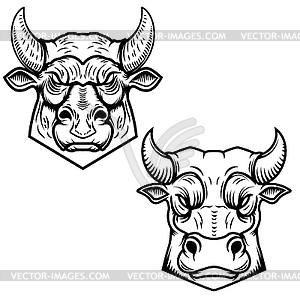 Bull heads s . Design element for logo, label, - vector clipart / vector image