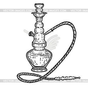 Hookah . Design element for logo, label, emblem, - vector image