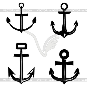 Set of anchor s . Design element for logo, label, - vector clipart