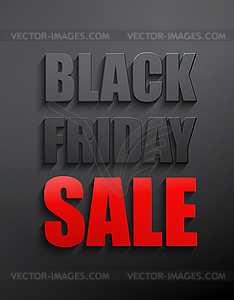 Black friday sales typographic poster - vector image