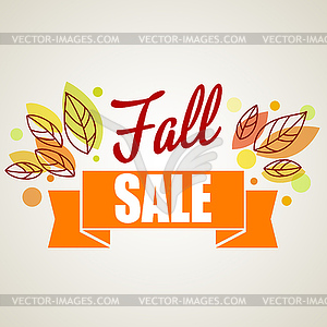 Autumn background with leaves - vector image