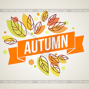 Autumn background with leaves - vector clipart