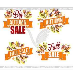 Autumn background with leaves - vector image