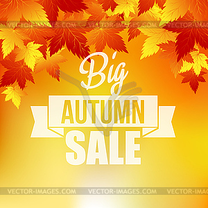 Autumn background with leaves - vector clipart