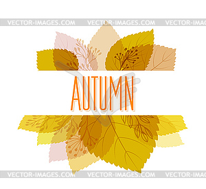 Autumn background with leaves - vector clip art