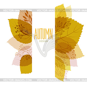Autumn background with leaves - vector image