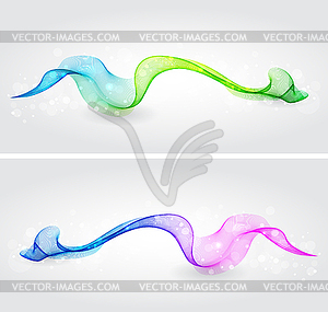 Set of color transparent smoke wave - vector clip art