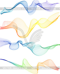 Set of color transparent smoke wave - vector image