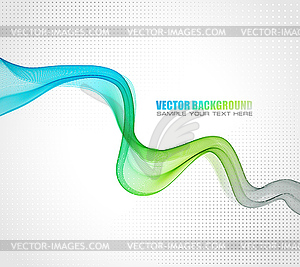 Abstract blue transparent wave background - vector clipart