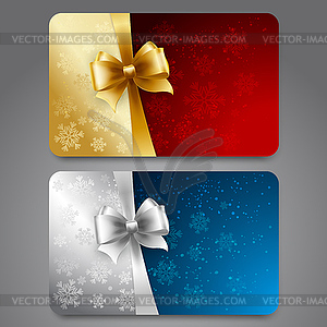 Collection of gift cards with ribbons. background - vector image