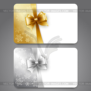 Collection of gift cards with ribbons. background - vector clip art