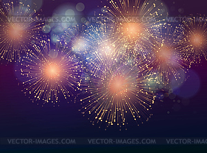 Holiday Fireworks Background - vector image