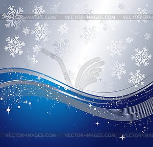 Blue winter abstract background - vector clipart