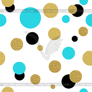 Classic dotted seamless gold glitter pattern - vector clip art