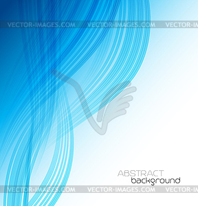 Abstract template background with blue curved wave - vector clip art