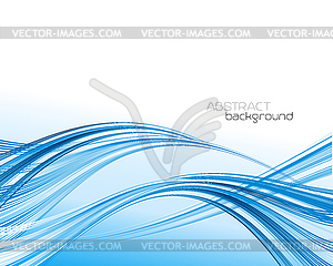 Abstract template background with blue curved wave - vector clipart