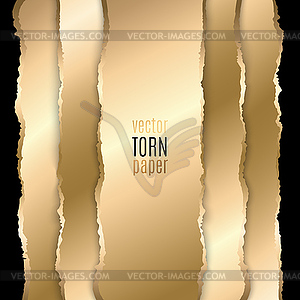 Gold and black torn paper - vector clip art