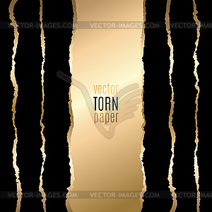 Gold and black torn paper - vector clipart