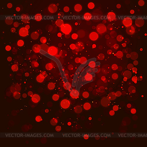 Christmas abstract red background with bokeh light - vector image