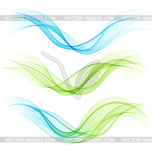 Set of abstract waves - vector image