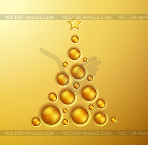 Simple golden Christmas tree - royalty-free vector image