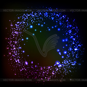 Abstract dark background with color light frame - vector clipart