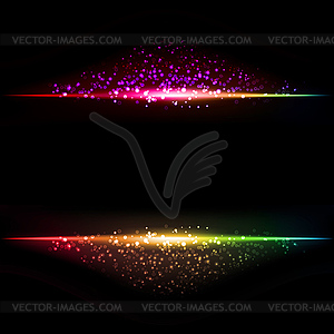 Abstract dark background with color light frame - vector clipart