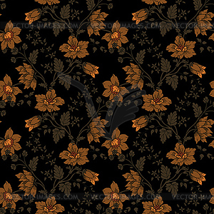 Retro floral seamless background - vector image