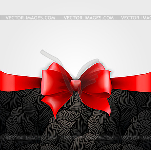 Invitation card with Red holiday ribbon on vintage - vector image