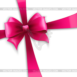 Invitation card with pink holiday ribbon and bow - vector clip art